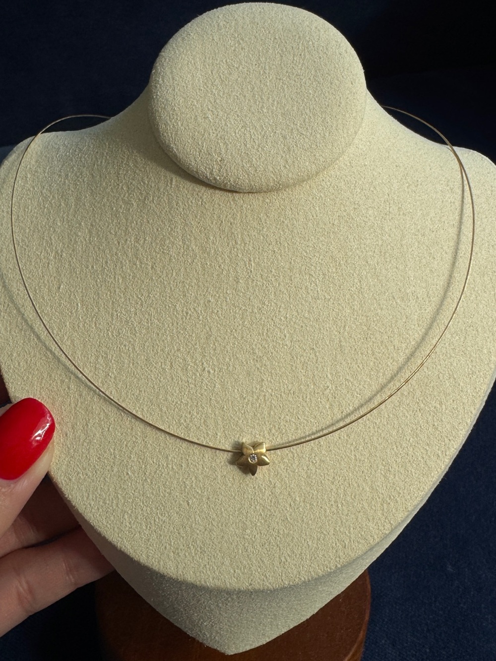 14k Yellow gold Sign Collar Dainty Star with diamond accent Necklace